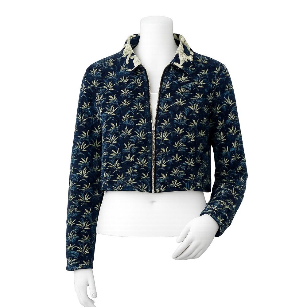 Topshop Tropical Lightweight Floral Bomber Jacket - Size 4